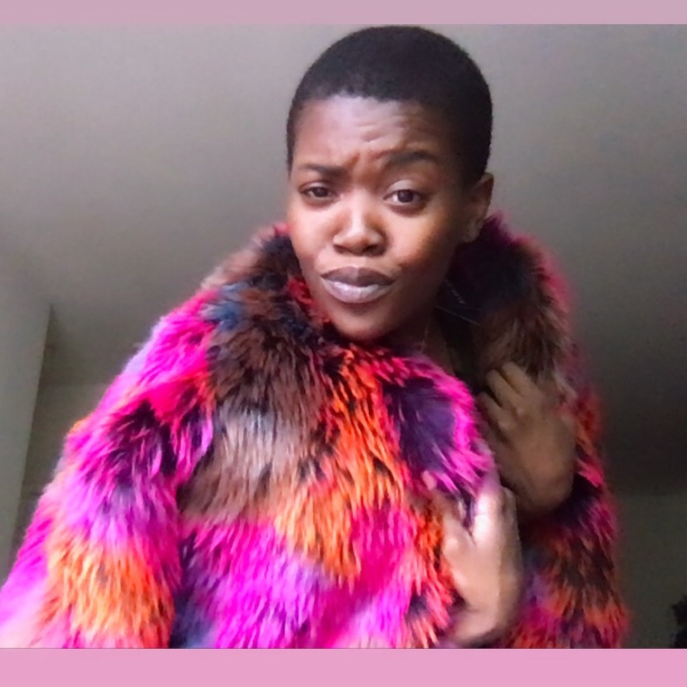 FN - Show You Up Faux Fur Jacket - Multi